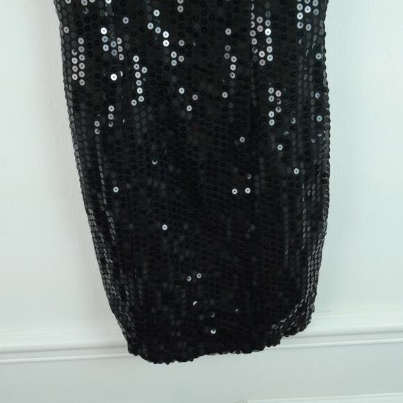 Rampage Size 5 Mini Dress Black Sequin Sheath Vintage 90s Hoco Going Out Formal - Picture 6 of 9